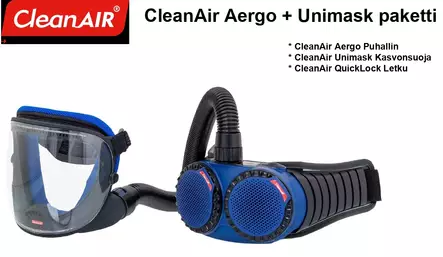 CleanAIR AerGO+ Unimask Valmispaketti - Moottoroidut puhallinsuojaimet - 300300.01 - 1